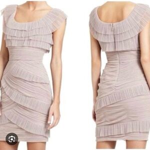 Maggy London Ruffled Cream Mini Dress